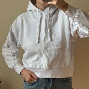 COS white cotton hoodie/ Size S